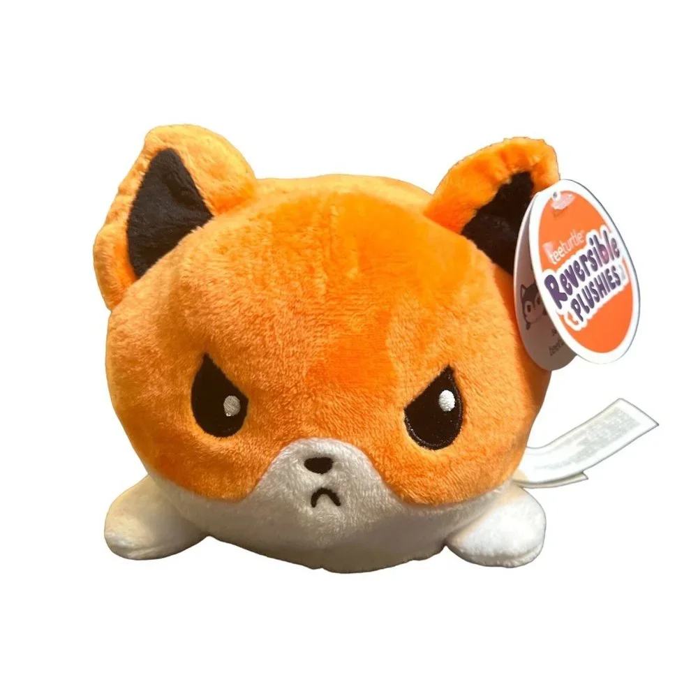 Teeturtle Reversible Plushies Inside Out Fox White and Orange - Picture 4 of 6